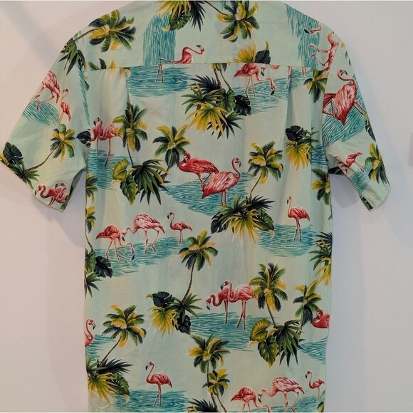 VTG Pacific Legend Hawaiian Shirt Medium Flamingo Floral Made in Hawaii Aloha - Picture 7 of 7